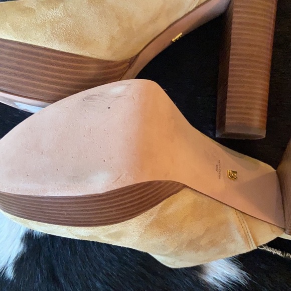 10 🔖 VERONICA BEARD Maren Platform Suede Clog Desert - Picture 10 of 11